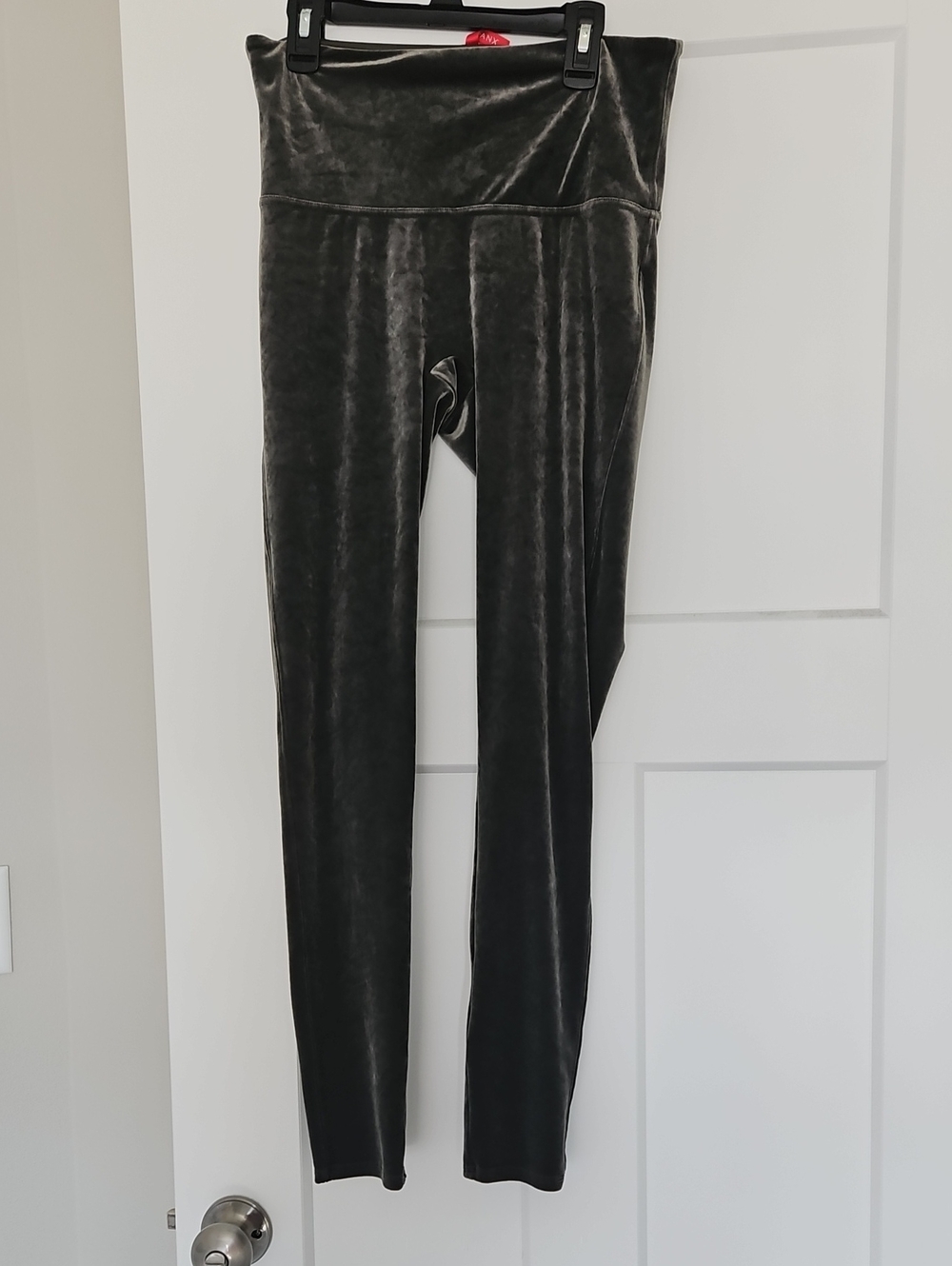 Spanx Green Velvet Leggings- Size Large